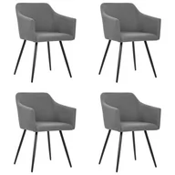 Krzesła - vidaXL Krzesła stołowe, 4 szt., jasnoszare, tapicerowane tkaniną - miniaturka - grafika 1
