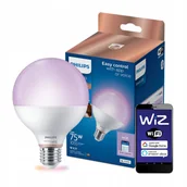 Żarówki LED - Żarówka Led E27 G95 11W 75W 2200-6500K Rgb Smart WiFi Philips WiZ - miniaturka - grafika 1