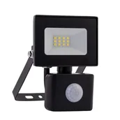 Oświetlenie warsztatowe - Naświetlacz LED z czujnikiem ruchu 10 W 900 lm 6500 K IP65 czarny - miniaturka - grafika 1