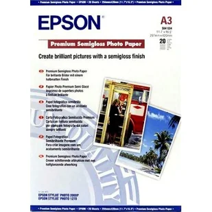 Epson Papier Premium Semigloss Papier fotograficzny (półmatowy, 251g, A3 20 C13S041334 - Papier do drukarek - miniaturka - grafika 1