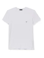 Koszulki męskie - Emporio Armani Męski T-shirt Soft Modal Eagle Logo Slim Fit z dekoltem w serek, biały, M - miniaturka - grafika 1