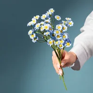 Sztuczne kwiaty - HOMLA Bukiet kwiatów VERMET niebieski 27 cm - miniaturka - grafika 1