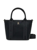 Torebki damskie - Tommy Hilfiger Torebka Th Logotape Mini Tote AW0AW17201 Czarny - miniaturka - grafika 1