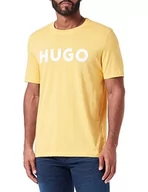 Koszulki męskie - HUGO Męski T-shirt Dulivio, Medium Yellow720, S - miniaturka - grafika 1