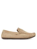 Mokasyny męskie - Tommy Hilfiger Mokasyny Casual Hilfiger Suede Driver FM0FM04998 Beżowy - miniaturka - grafika 1
