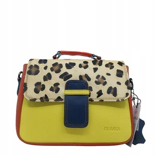 Torebka skórzana damska klasyczna rączka pasek ze skrawków OLIVKA - Torebki damskie Torebka skórzana damska klasyczna rączka pasek ze skrawków OLIVKA - Torebki damskie - miniaturka - grafika 1