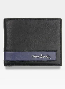 Pierre Cardin, Portfel skórzany męski, Blue Mirror, Tilak26 8824, niebieski, ochrona RFID, mały - Portfele - miniaturka - grafika 1