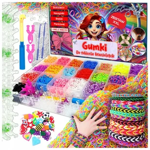 Gumki Gumka Do Robienia Bransoletek zestaw gumek 12000+ el XXL DLA DZIECKA - Zabawki kreatywne - miniaturka - grafika 1