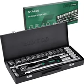 Zestawy narzędziowe - Zestaw kluczy nasadowych 1/2" Stalco S-54009 25 el.  - miniaturka - grafika 1