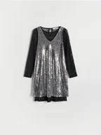 Sukienki i spódniczki dla dziewczynek - Reserved - Dwuwarstwowa sukienka - czarny - miniaturka - grafika 1