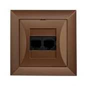 Gniazdka elektryczne - Gniazdo podtynkowe komputerowe 2 x RJ45 Opal miedź Timex GTP-22 Op MI - miniaturka - grafika 1