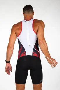 ZEROD Strój triathlonowy męski RACER TRISUIT red vivacity - Bielizna sportowa męska - miniaturka - grafika 6