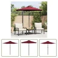 Parasole ogrodowe - The Living Store Parasol ogrodowy na stalowym słupku - bordowy - 225x225x212 cm - Parasol Ogrodowy - miniaturka - grafika 1