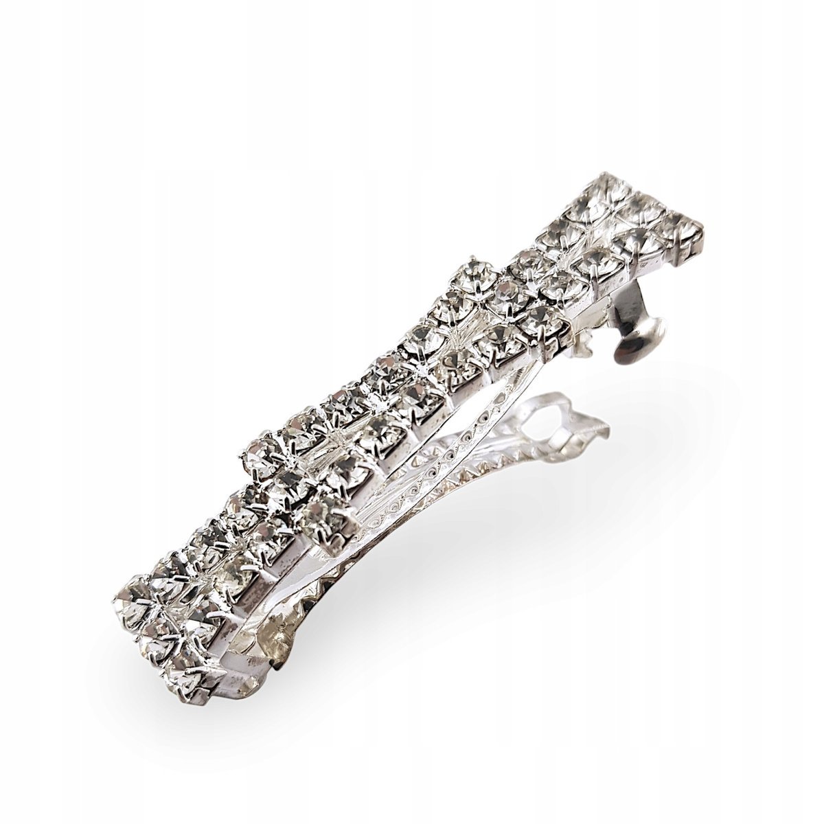 AUTOMATYCZNA Zapinka do włosów Spinka Automat CYRKONIE