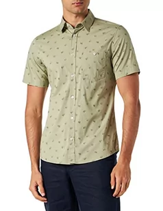 s.Oliver Męska koszula z krótkim rękawem, Zielony 78a1, M - Koszule męskie - miniaturka - grafika 1