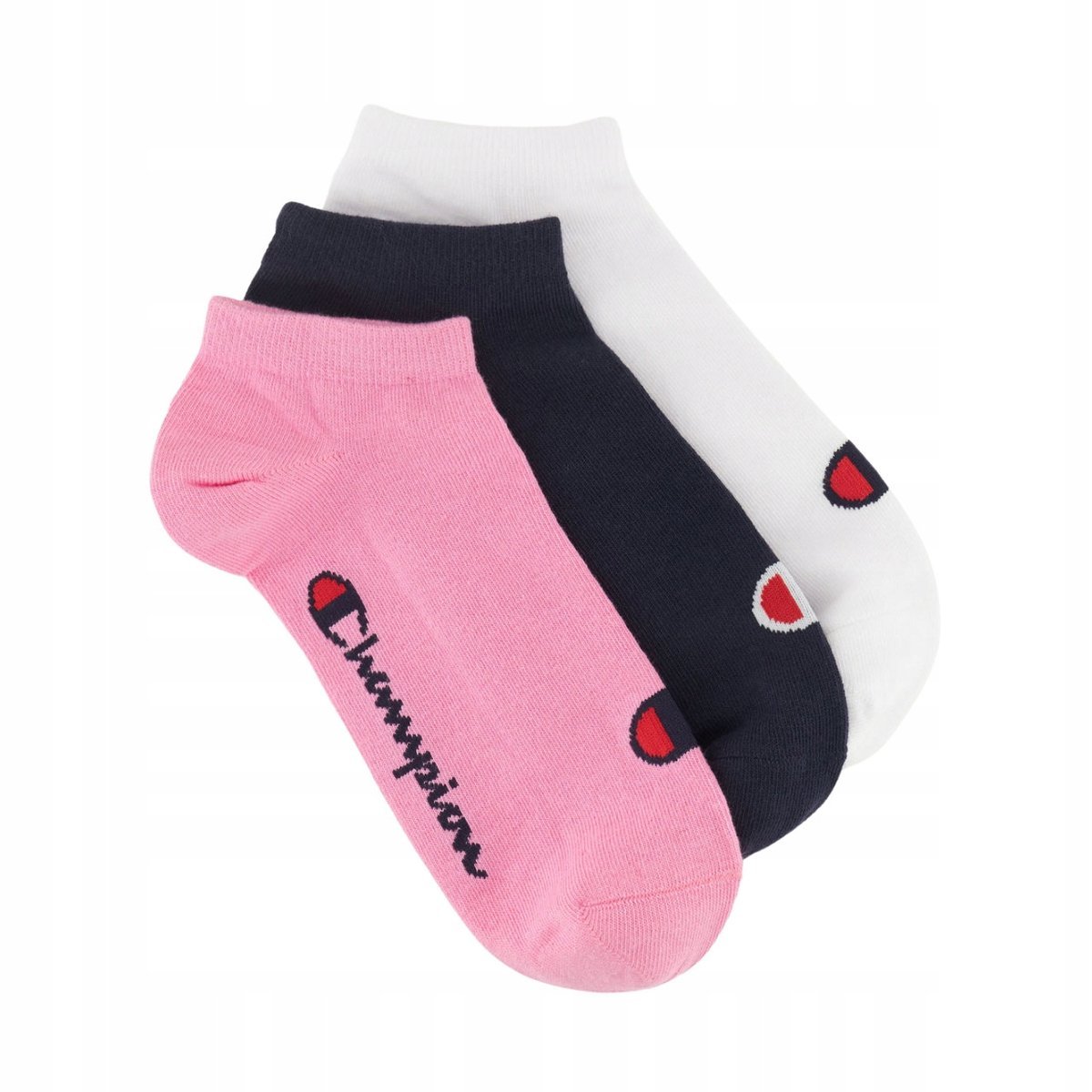Skarpety Champion 3pk Sneaker Socks różowe, czarne, białe U20100 PS009 39-