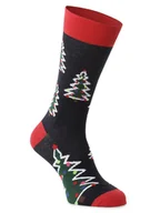 Skarpetki damskie - Unabux - skarpety z drobnej dzianiny, niebieski|czerwony|wielokolorowy - miniaturka - grafika 1