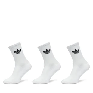 Zestaw 3 par wysokich skarpet unisex adidas Trefoil Cushion IJ5616 Biały - Skarpetki męskie - miniaturka - grafika 1