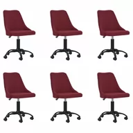 Krzesła - vidaXL Lumarko Obrotowe krzesła stołowe, 6 szt., winna czerwień, obite tkaniną 3090191 - miniaturka - grafika 1
