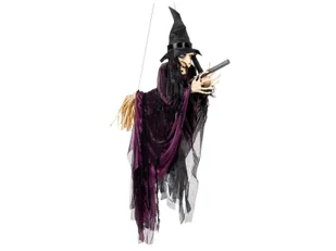 Dekoracja wisząca Czarownica na miotle - 65 cm - 1 szt. - Halloween - miniaturka - grafika 1