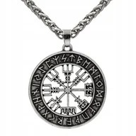Naszyjniki - Naszyjnik Kompas Wikingów Vegvísir Nordycki 133 - miniaturka - grafika 1