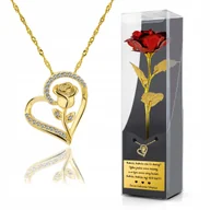 Biżuteria dla dzieci - ZŁOTA RÓŻA NASZYJNIK 925 złocony z GRAWEREM na DZIEŃ BABCI - miniaturka - grafika 1