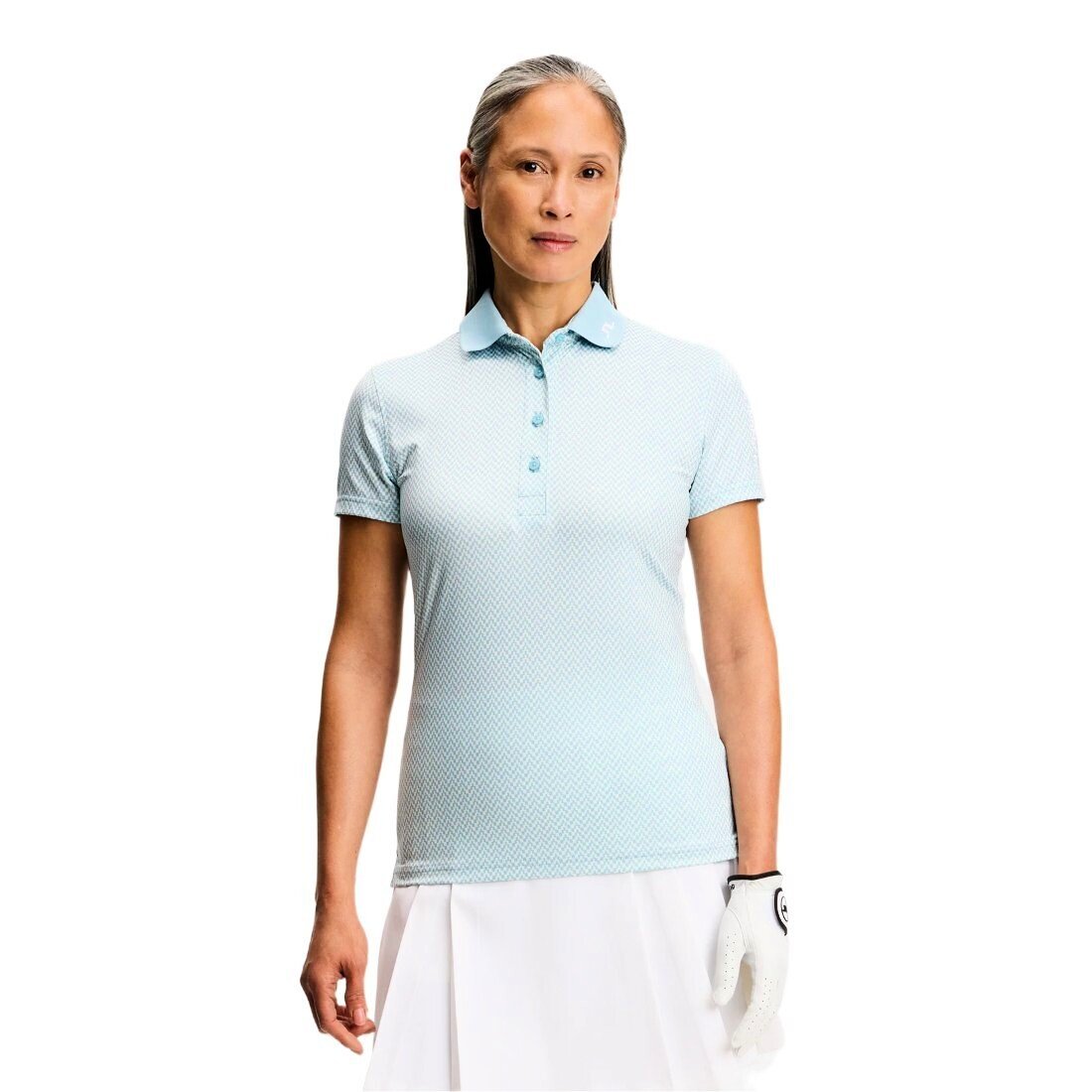Koszulka damska J.Lindeberg Tour Tech Print Polo Bridge Stack Skylight S