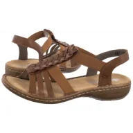 Sandały damskie - Sandały Brązowe 60809-24 Brown (RI262-a) Rieker - miniaturka - grafika 1