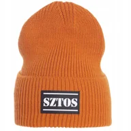 Czapki damskie - Czapka Zimowa Sztos Damska Beanie Smerfetka Pomarańczowa Pomarańcz Kolor - miniaturka - grafika 1