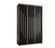 Szafy - Szafa przesuwna wysoka Davos 8 160 gł. 45 czarny + czarny + srebrny - miniaturka - grafika 1