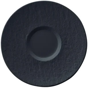 Villeroy & Boch Manufacture Rock podstawka pod filiżankę do kawy z mlekiem, 17,3 cm, porcelana premium, czarna - Filiżanki - miniaturka - grafika 3