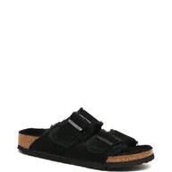 Kapcie damskie - Birkenstock Skórzane obuwie domowe Arizona FUR - miniaturka - grafika 1