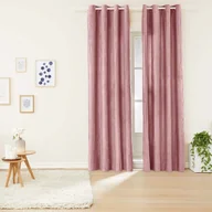 Zasłony - Zasłony aksamitne na przelotkach 135 x 250 cm Smukee Home, 2 szt., różowe - miniaturka - grafika 1