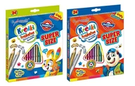 Kredki, ołówki, pastele i pisaki - Kredki Trójkątne Super Size 24 Kol. Majewski - miniaturka - grafika 1