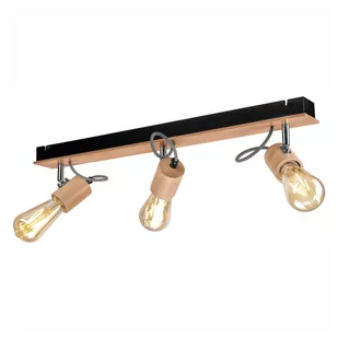 Drewniana lampa sufitowa z 3 kloszami z czarnym detalem LAMKUR Gustavo - Lampy sufitowe - miniaturka - grafika 1