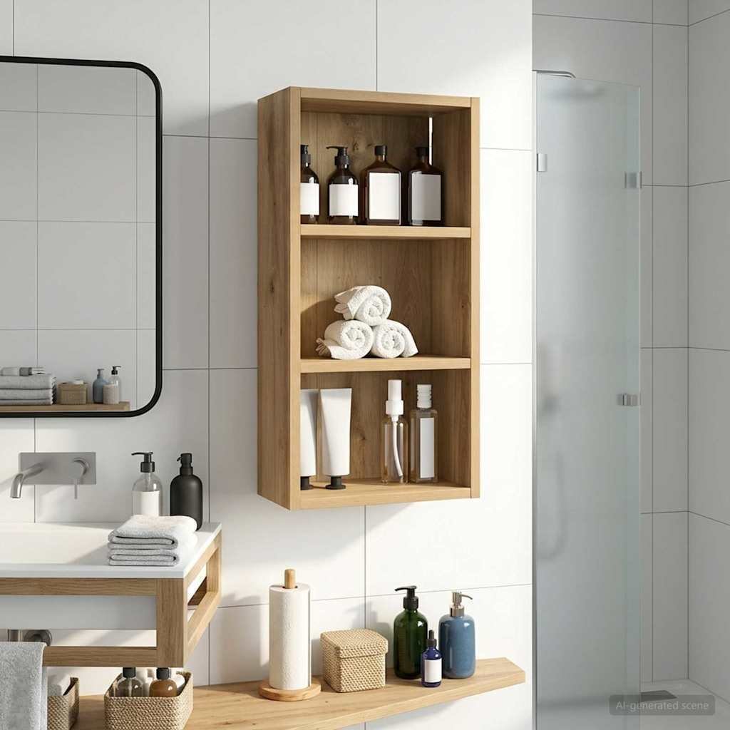 vidaXL vidaXL Szafka ścienna łazienkowa Dąb rzemieślniczy 30 x 16 x 62,5 cm