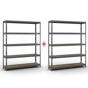 Regał półkowy 1966 x 1600 x 400 mm, nośność 350 kg, 1+1 GRATIS - Szafy i regały magazynowe - miniaturka - grafika 1