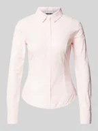 Bluzki damskie - Bluzka o kroju slim fit z listwą guzikową na całej długości - miniaturka - grafika 1