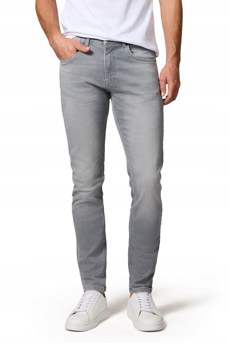 Jeansy Męskie Szare Slim Fit Próchnik PM9 W34/L34