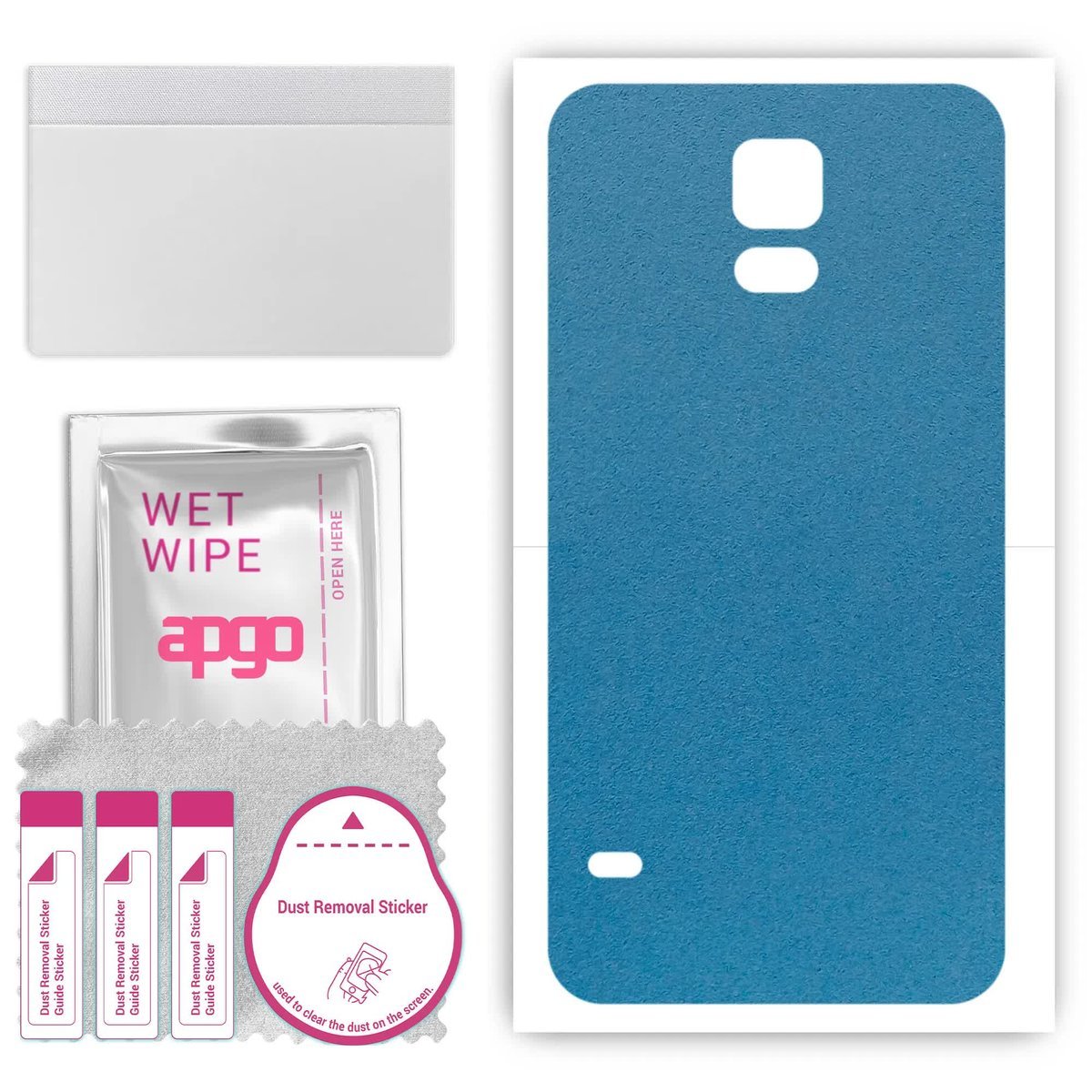 Folia naklejka skórka strukturalna na TYŁ Zamsz do Samsung Galaxy S5 mini - Zamsz Niebieski - apgo SKINS