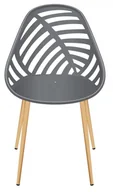 Fotele i krzesła ogrodowe - HowHomely Krzesło ogrodowe LEAF szare - miniaturka - grafika 1