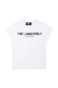 Karl Lagerfeld t-shirt dziecięcy kolor biały - Koszulki dla dziewczynek - miniaturka - grafika 1