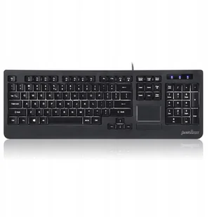 przewodowa Perixx PERIBOARD-313 podświetlana, touchpad, 2x hub USB, czarna 11445 - Klawiatury - miniaturka - grafika 1