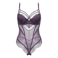 Body - Body bieliźniane z koronką i paseczkami - miniaturka - grafika 1