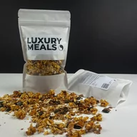 Płatki śniadaniowe i musli - Granola SUPERFOOD - z miodem, jagodami goji, żurawiną, morelą, orzechami pekan i włoskimi, płatkami owsianymi, cynamonem, kakao oraz jabłkiem 500g - miniaturka - grafika 1