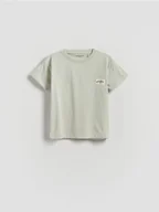 Bluzki dla niemowląt - Reserved - Bawełniany t-shirt - jasnoszary - miniaturka - grafika 1