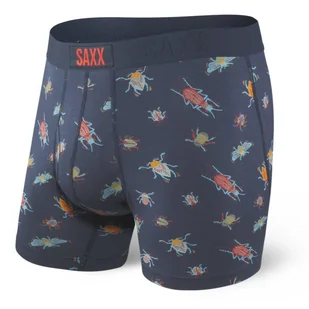 Bokserki męskie wygodne męskie SAXX ULTRA Boxer Brief Fly robaki - granatowe - Majtki męskie - miniaturka - grafika 1