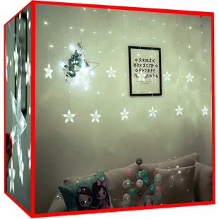 Wiszące Gwiazdy Kurtyna Lampki Choinkowe 108 Led k - Oświetlenie świąteczne - miniaturka - grafika 1