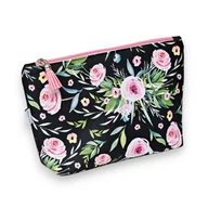 Kosmetyczki, organizery i kuferki - Kosmetyczka damska organizer do torebki etui saszetka do torby kwiaty - miniaturka - grafika 1