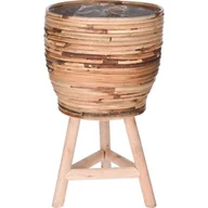 Kwietniki - Home Styling Collection Kwietnik stojak DONICZKA RATTANOWA wiklinowa pleciona osłonka 19x34 cm 339163 - miniaturka - grafika 1